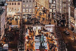 Julemarked på Højbro Plads på Strøget i København